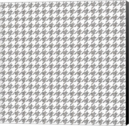 Framed Silver Houndstooth On White Print