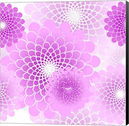 Framed Spiral Flowers Pattern Pink Print