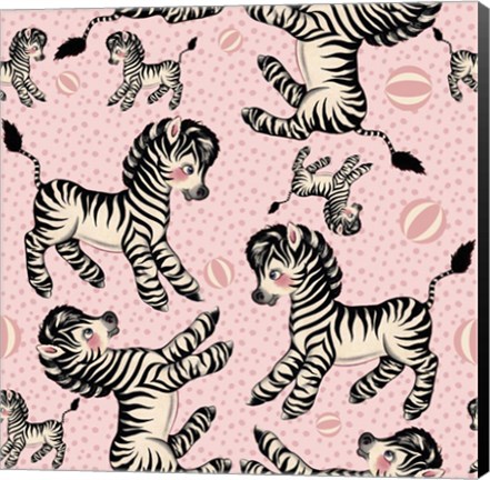 Framed Cute Zebra Pattern Print