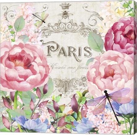 Framed Paris Flower Market I Print