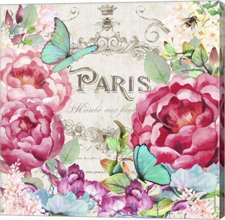 Framed Paris Flower Market II Print