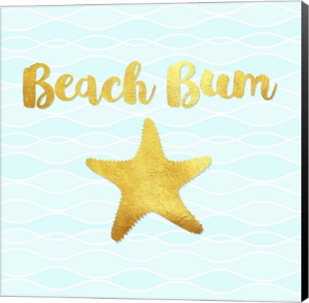 Framed Beach Bum Ocean Waves Print