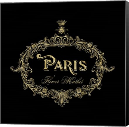 Framed Paris Flower Market In Gold Print