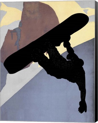 Framed Snowboarding Dude Evening Light Print