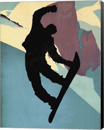 Framed Snowboarding Dude Morning Light Print