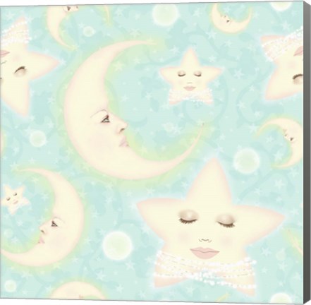 Framed Dreaming Of The Moon and North Star pattern copy Print