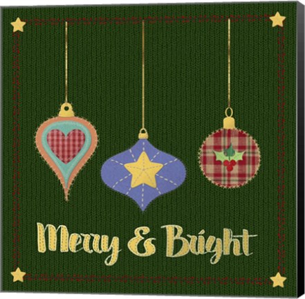 Framed Merry And Bright Folk Art Print