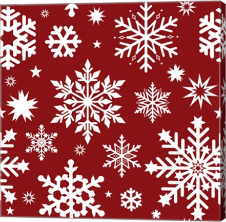 Framed Snowflake Pattern Print