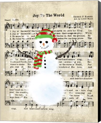 Framed Snowman Conducts Joy To The World Print