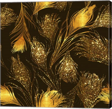 Framed Luxe Feather Pattern Print