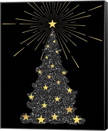 Framed Park Avenue Starry Christmas Tree Print