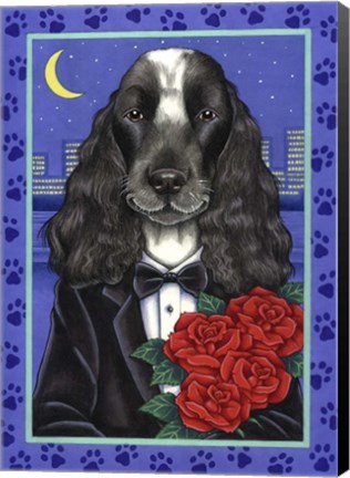 Framed Cocker Spaniel Tuxedo Print