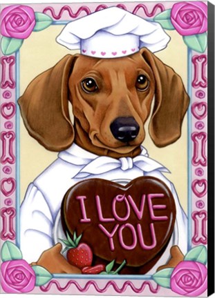 Framed Dachshund Baker Print