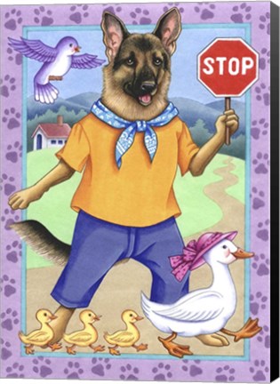 Framed Shepherd Crossing Guard Print