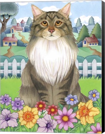 Framed Spring Maine Coon Print