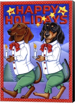 Framed Xmas Dachshunds Print
