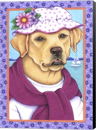 Framed Yellow Lab Sunhat Print