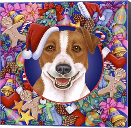 Framed Christmas Jack Russel Print