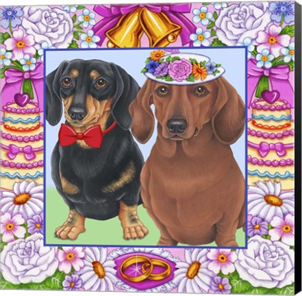 Framed Wedding Dachsunds Print