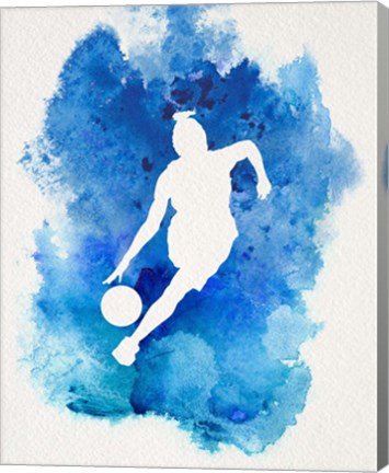 Framed Basketball Girl Watercolor Silhouette Inverted Part II Print