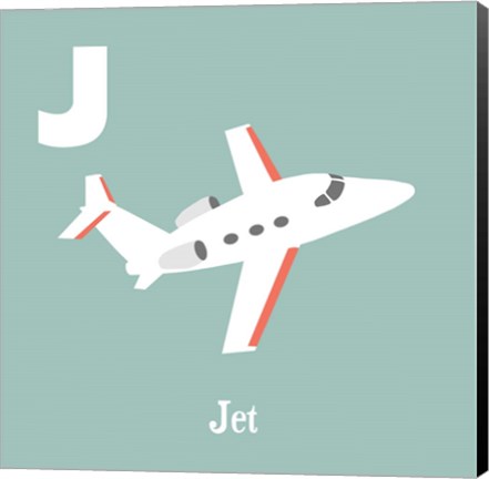 Framed Transportation Alphabet - J is for Jet Print