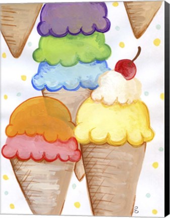 Framed Floating Ice Cream Print