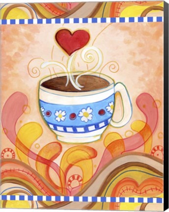 Framed Cup Of Love Print