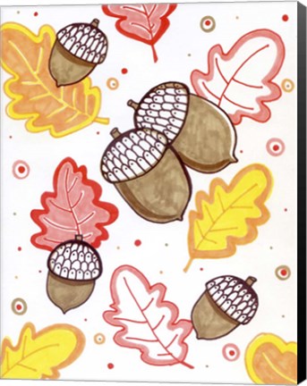 Framed Acorn Rain Print