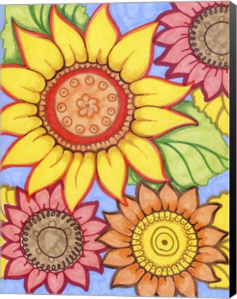 Framed Sunflower Zen Print