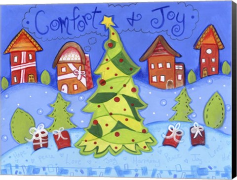 Framed Christmas Village Print
