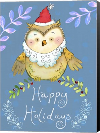 Framed Santa Owl Print