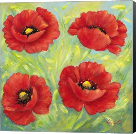 Framed Poppies B Print