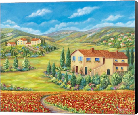 Framed Poppies Field Print