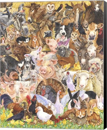 Framed Farm Animals Print