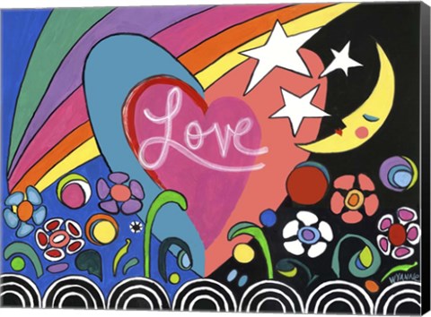 Framed Moreland Mural  - Love Print