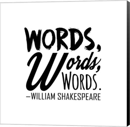 Framed Words Words Words Shakespeare Black Print