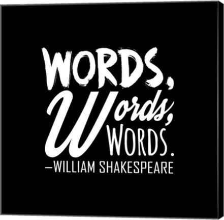 Framed Words Words Words Shakespeare White Print