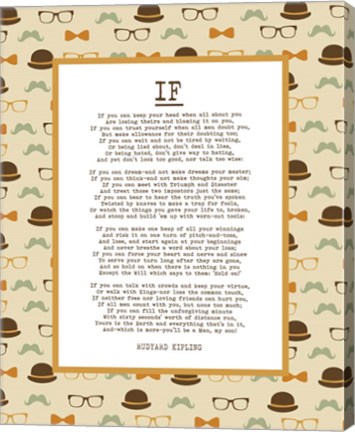 Framed If by Rudyard Kipling - Retro Orange Print