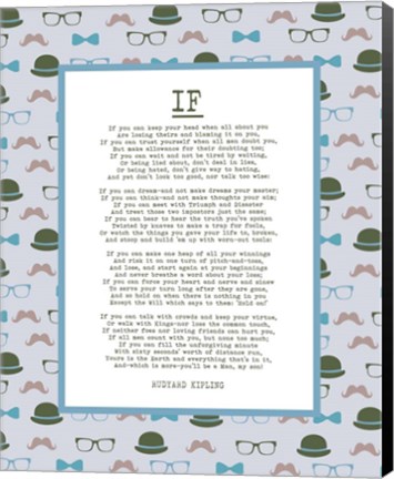 Framed If by Rudyard Kipling - Retro Blue Print