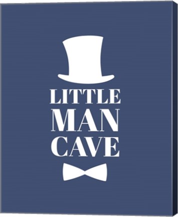 Framed Little Man Cave Top Hat and Bow Tie - Blue Print