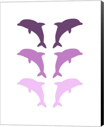 Framed Leaping Dolphins - Purple Print