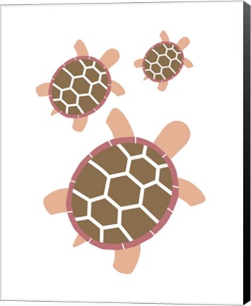 Framed Three Turtles - Red Print