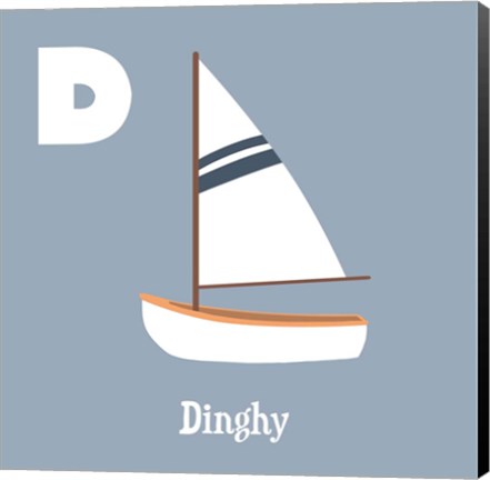 Framed Transportation Alphabet - D is for Dinghy Print