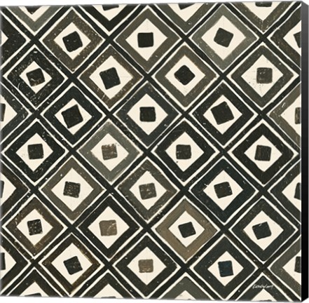 Framed Diagonal Squares Light Print