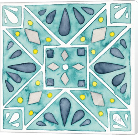 Framed Garden Getaway Tile IX Teal Print