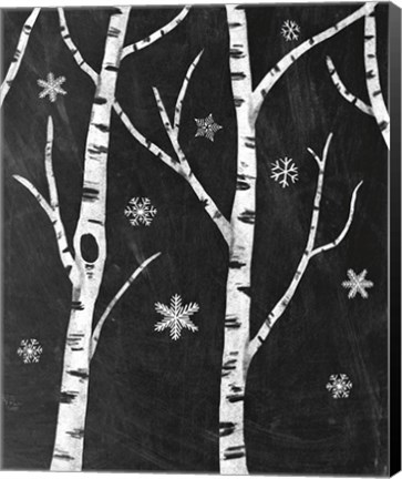 Framed Snowy Birches II Print