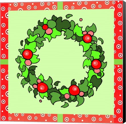 Framed Wreath Green Print