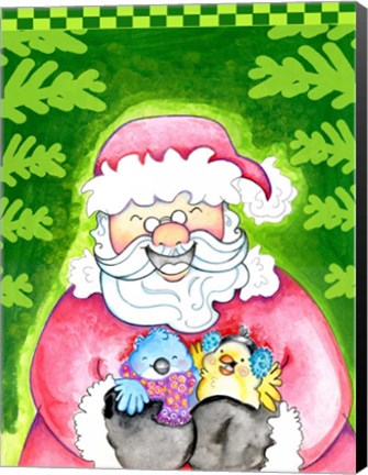 Framed Holly Jolly Santa Print