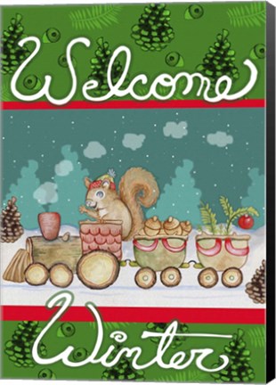 Framed Woodland Express Welcome Winter Print