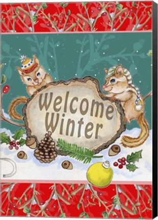 Framed Woodland Winter Welcome Print
